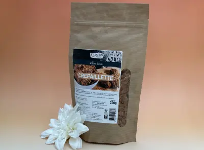 Pailleté feuilletine : biscuit finement émietté 