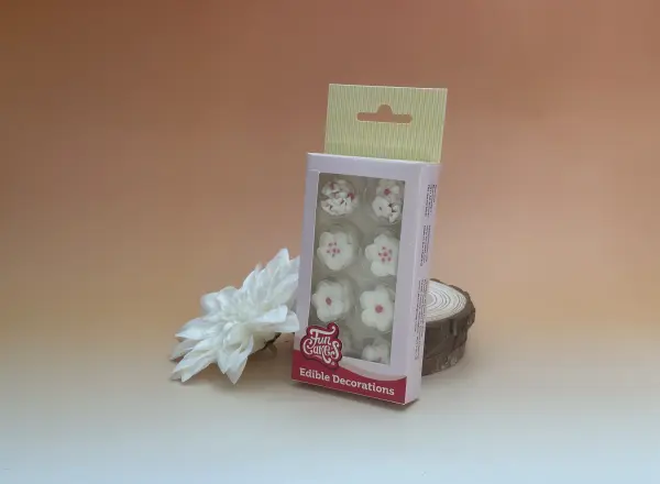 Sujet sucre fleurs blanches