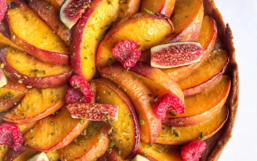 Tarte à la pêche de vigne